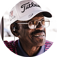 Closeup photo of golf pro Jake Griffin